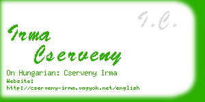 irma cserveny business card